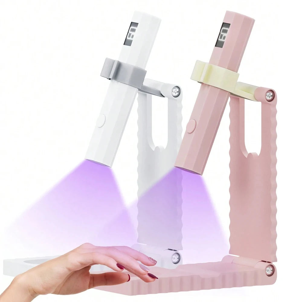 Handheld UV Light for Gel Nails Portable UV Nail Lamp Rechargeable LED Nail Lamp for Nails Art Desk Stand
