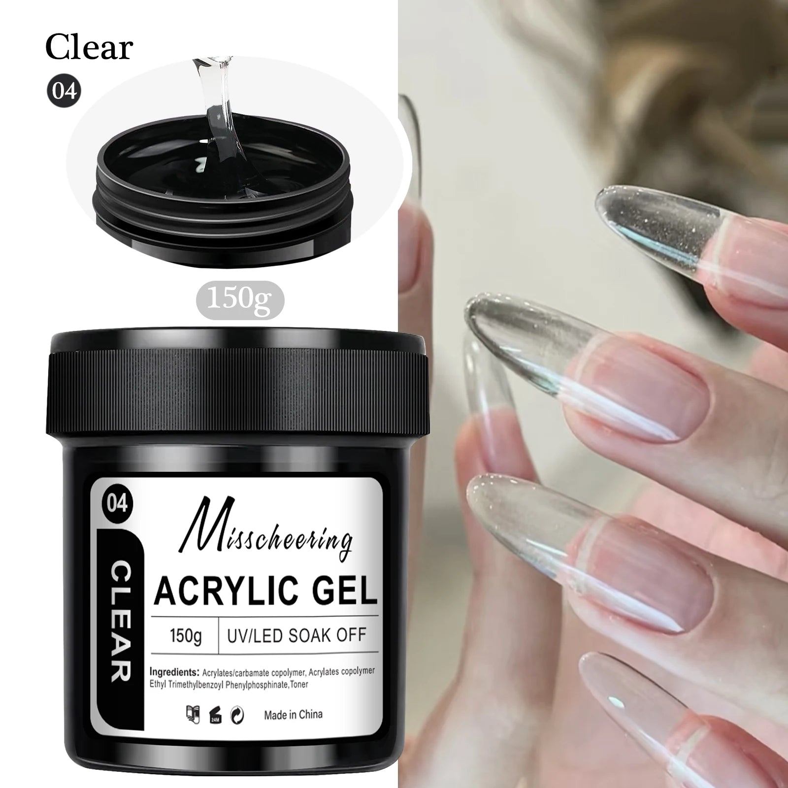 1Jar 100/150g Poly Nail Gel UV LED Cured Builder Nail Gel Acrylic Crystal Nail Extension Gel For Nails DIY At Home Salon